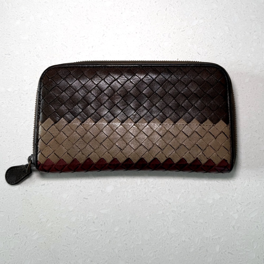 Bottega Veneta Brown Zippy Wallet